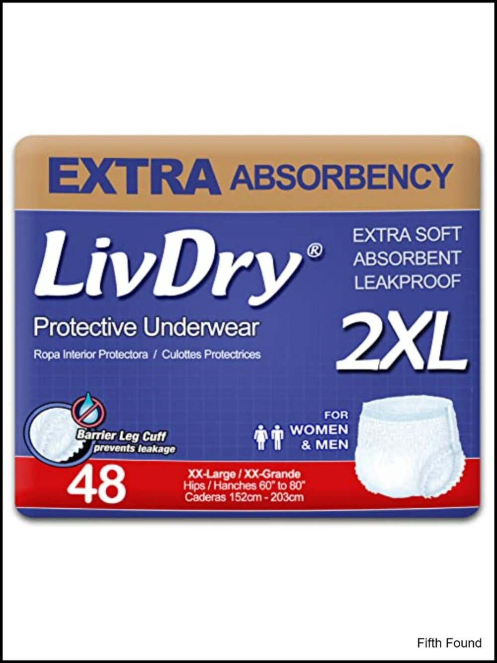 Adult Protective Underwear XXL Disposable Extra Absorbency Leak Protection 48